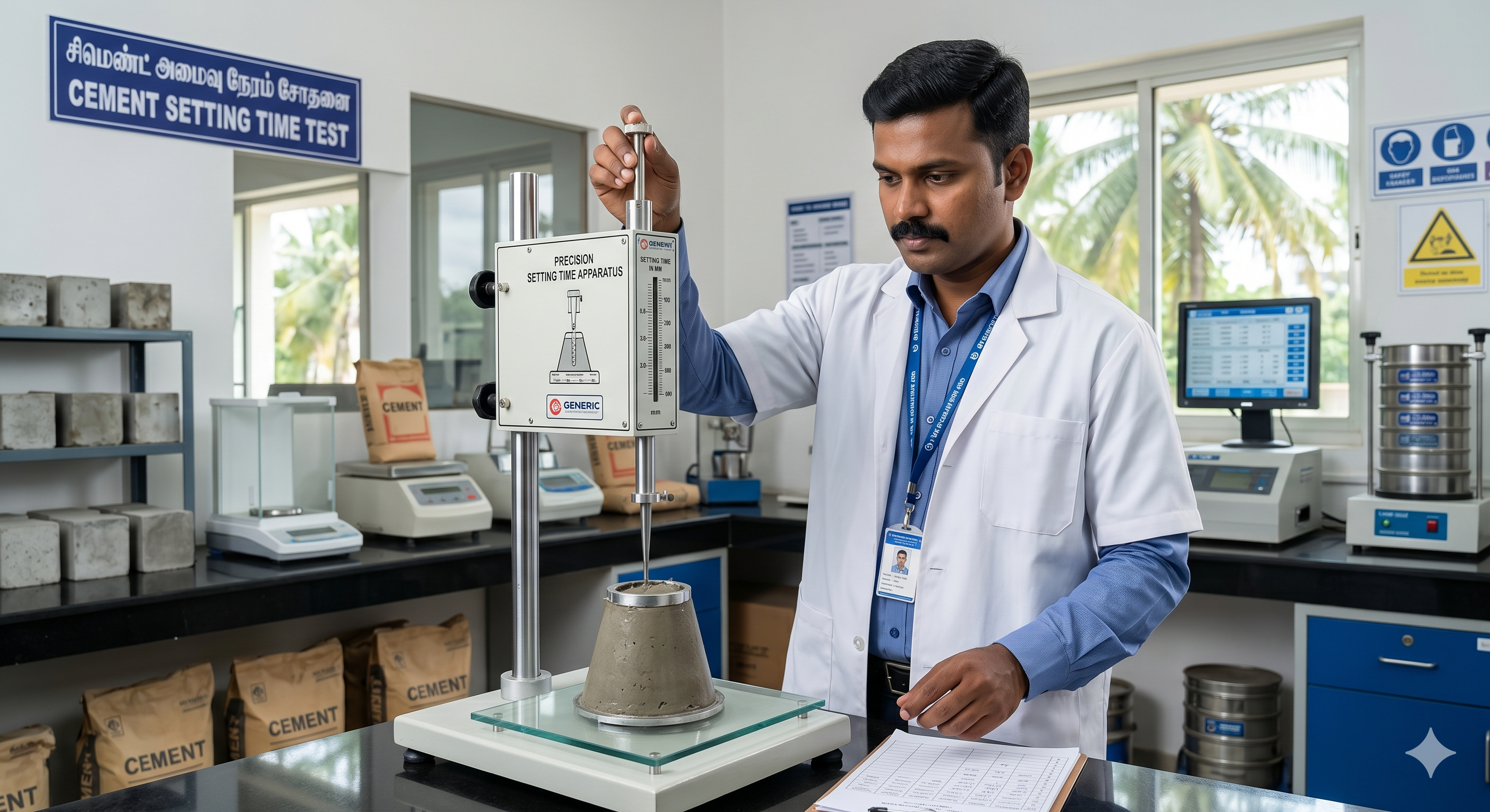 Initial & Final Setting Time Test Apparatus